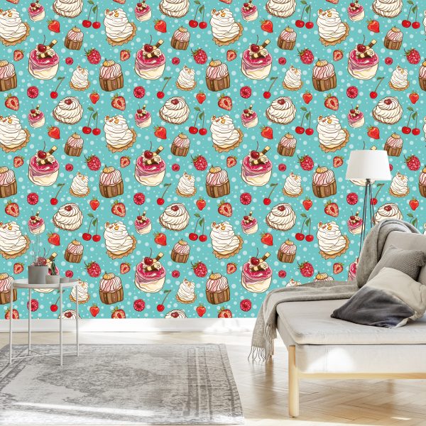 Behang Kleurrijke Fruitcakes - Afbeelding 3