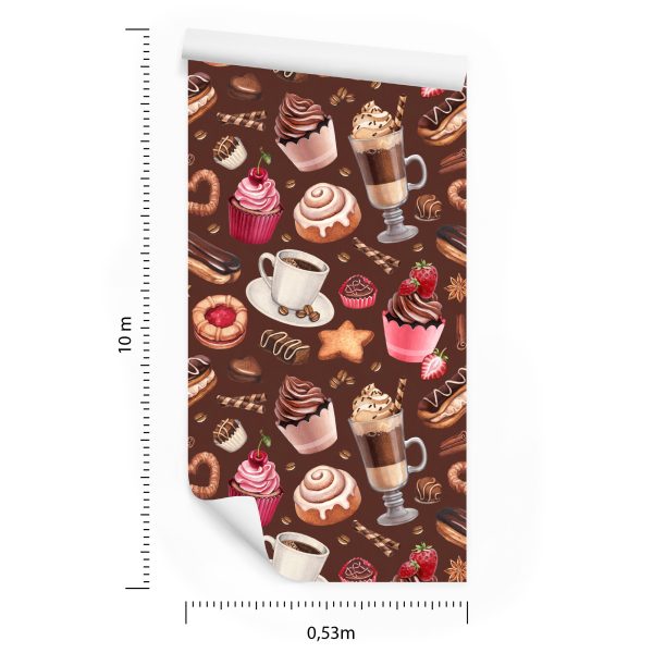 Behang Koffie Met Snoep - Afbeelding 8