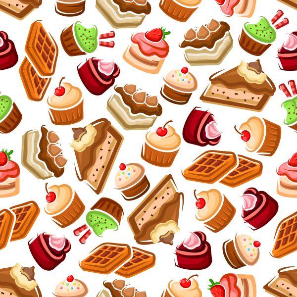 Behang Kleurrijke Zoete Gebakjes - Afbeelding 2
