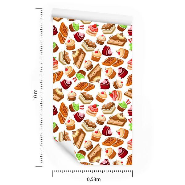 Behang Kleurrijke Zoete Gebakjes - Afbeelding 8
