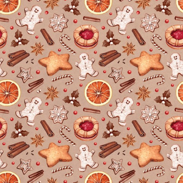 Behang Kerst Peperkoek - Afbeelding 2