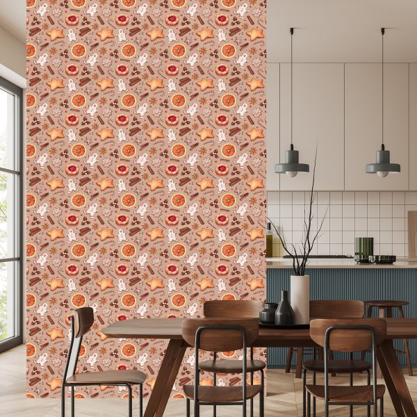 Behang Kerst Peperkoek - Afbeelding 4