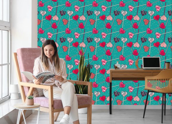 Behang Kleurrijke Lolly's Met Patronen - Afbeelding 7