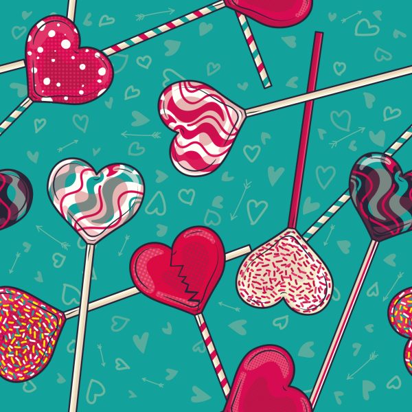 Behang Kleurrijke Lolly's Met Patronen - Afbeelding 2