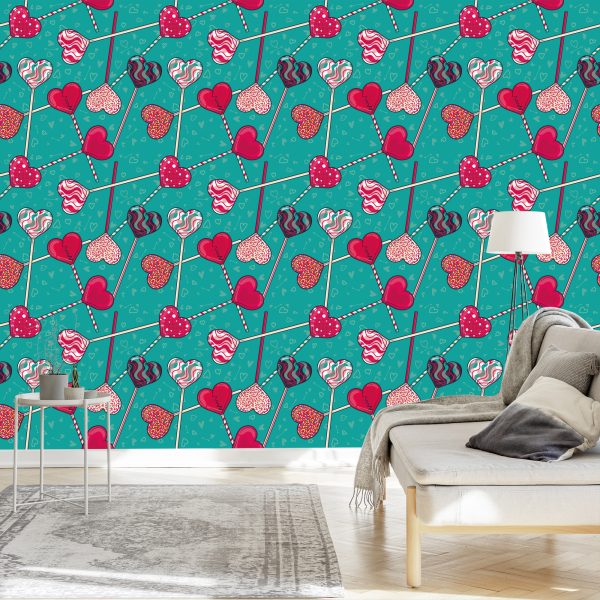 Behang Kleurrijke Lolly's Met Patronen - Afbeelding 3