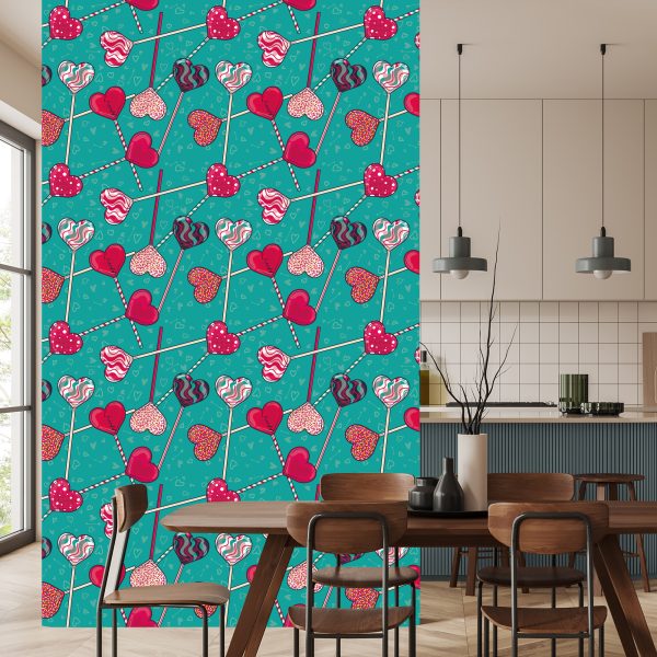 Behang Kleurrijke Lolly's Met Patronen - Afbeelding 4