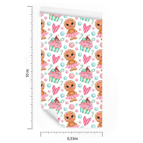 Behang Peperkoekmannetjes Met Hartjes - Afbeelding 8