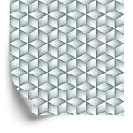 Behang Grijze Kubussen - 3D-Effect
