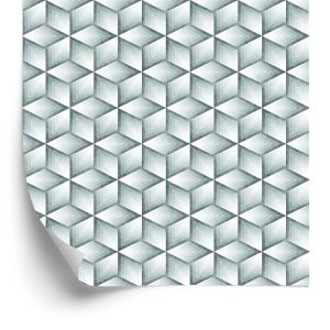 Behang Grijze Kubussen - 3D-Effect