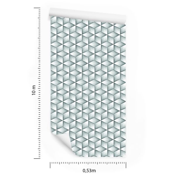 Behang Grijze Kubussen - 3D-Effect - Afbeelding 8