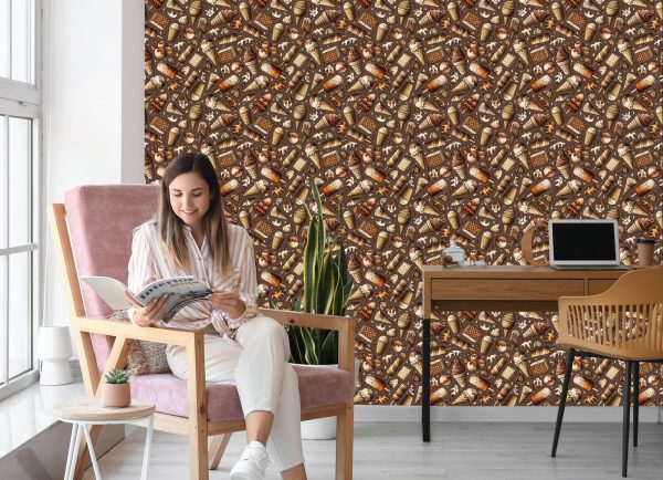 Behang Chocolade Snoepjes - Afbeelding 7