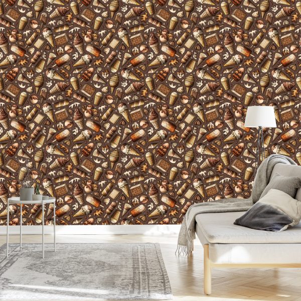 Behang Chocolade Snoepjes - Afbeelding 3