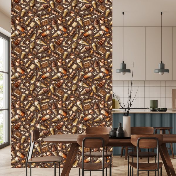 Behang Chocolade Snoepjes - Afbeelding 4