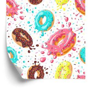Behang Kleurrijke Donuts Met Glazuur
