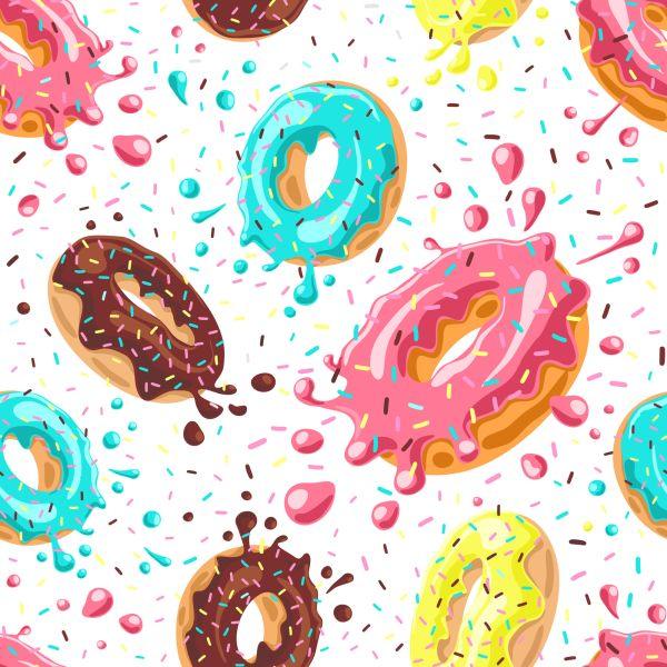 Behang Kleurrijke Donuts Met Glazuur - Afbeelding 2
