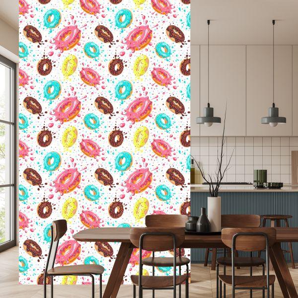 Behang Kleurrijke Donuts Met Glazuur - Afbeelding 4