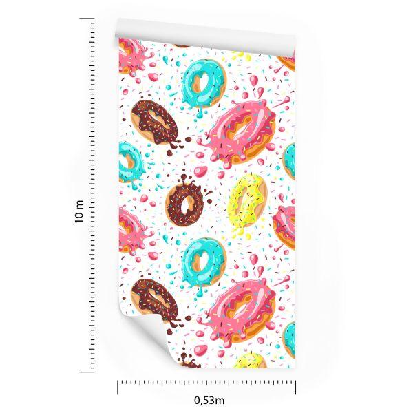 Behang Kleurrijke Donuts Met Glazuur - Afbeelding 8