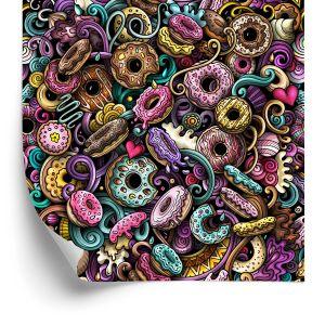 Behang Donuts In Graffitistijl