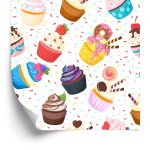 Behang Kleurrijke Muffins