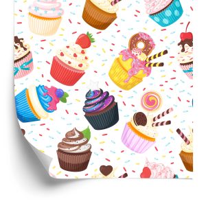 Behang Kleurrijke Muffins