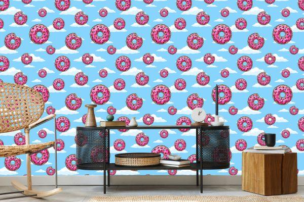 Behang Donuts In De Wolken - Afbeelding 5