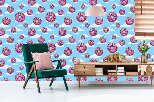 Behang Donuts In De Wolken - Afbeelding 6