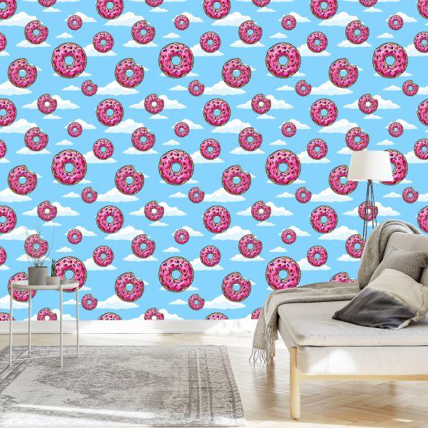 Behang Donuts In De Wolken - Afbeelding 3