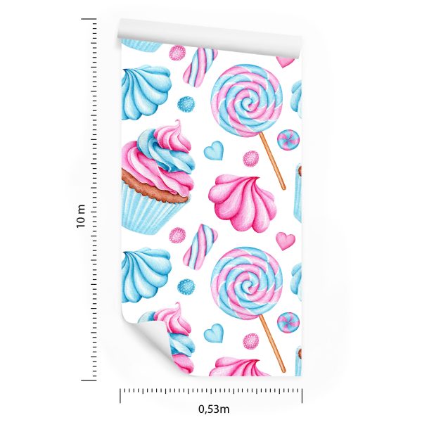 Behang Kleurrijke Muffins En Lolly's - Afbeelding 8