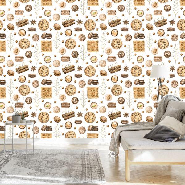 Behang Kleurrijke Koekjes Met Kaneel - Afbeelding 3