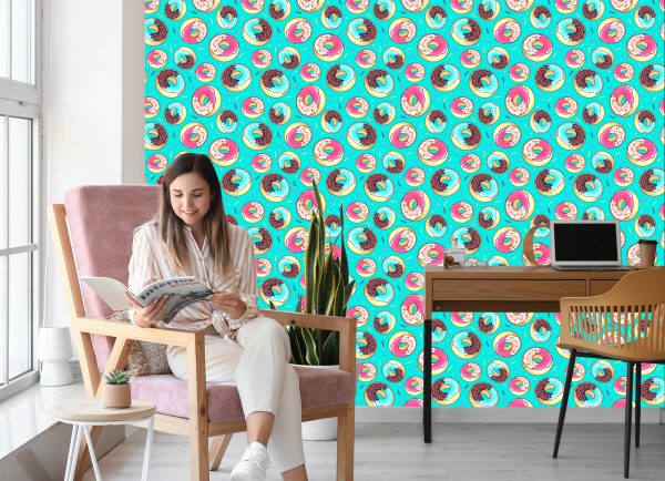 Behang Kleurrijke Donuts Met Hagelslag - Afbeelding 7