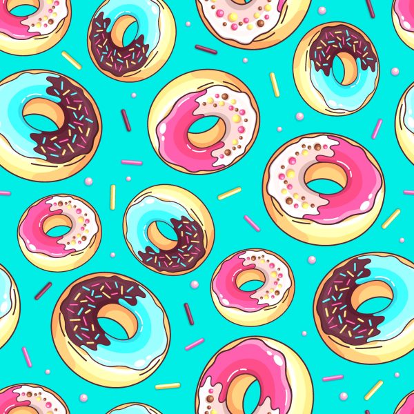 Behang Kleurrijke Donuts Met Hagelslag - Afbeelding 2