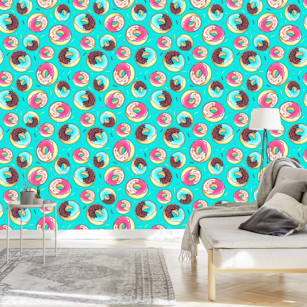 Behang Kleurrijke Donuts Met Hagelslag - Afbeelding 3