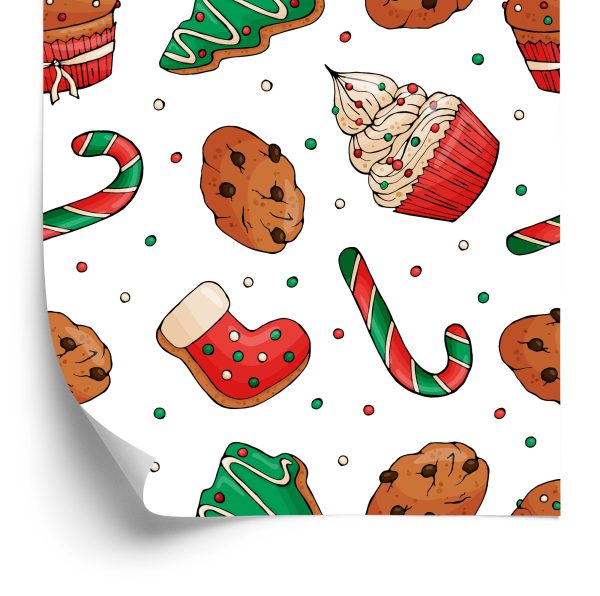 Behang Kerstsnoepjes