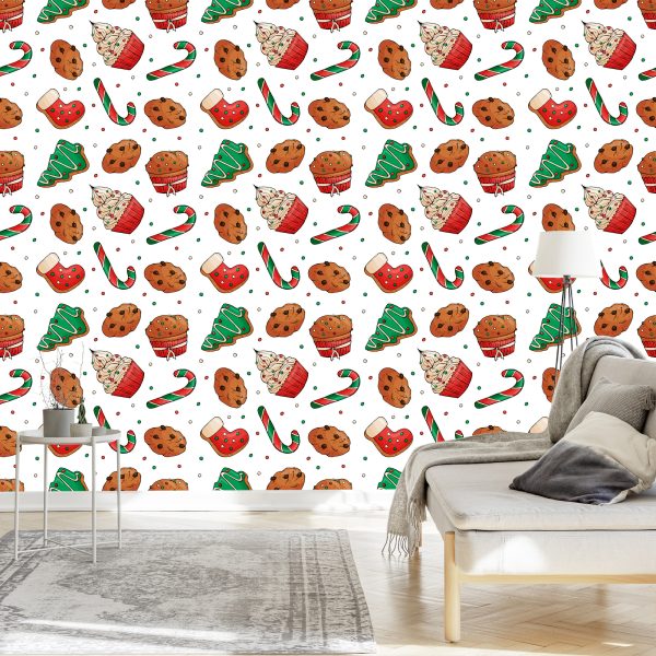 Behang Kerstsnoepjes - Afbeelding 3