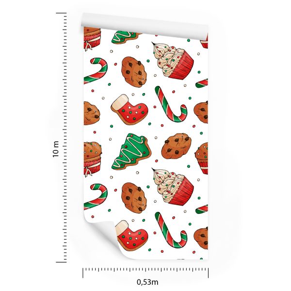Behang Kerstsnoepjes - Afbeelding 8