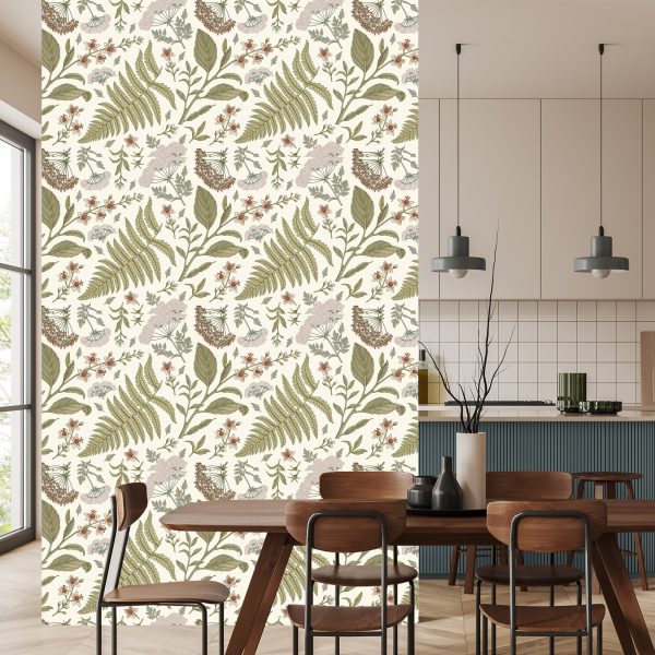 Behang Veldplanten In Retrostijl - Afbeelding 4