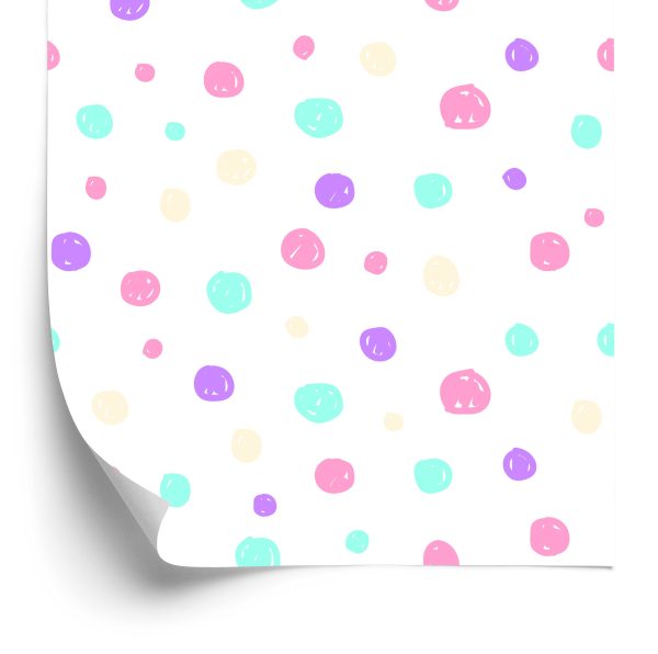 Behang Voor Kinderen - Pastelkleurige Stippen