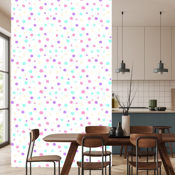 Behang Voor Kinderen - Pastelkleurige Stippen - Afbeelding 4