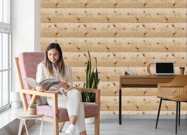 Behang Horizontale Houten Planken - Afbeelding 7