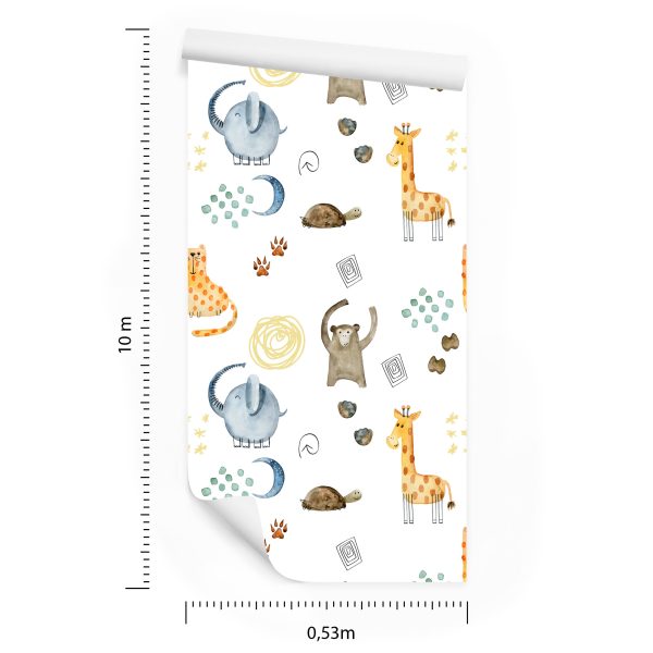 Behang Dieren Aquarel Tekenen - Afbeelding 8
