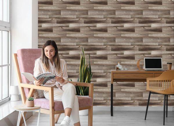 Behang Modern Houten Plankenpatroon - Afbeelding 7