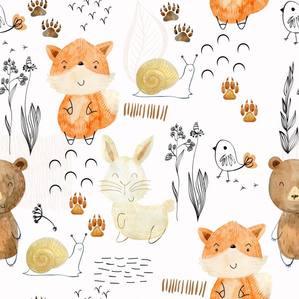Behang Aquarel Dieren - Afbeelding 2