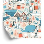 Behang Voor Kinderen - Zeedieren - Scandinavische Stijl