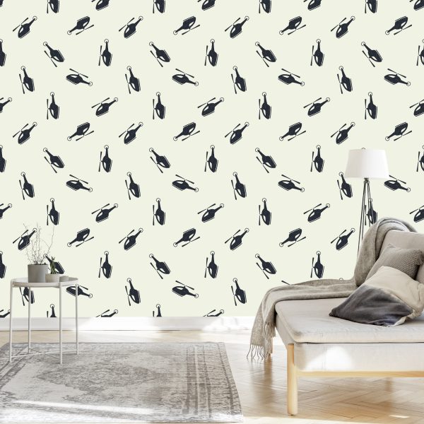 Behang Minimalistische Helikopters - Afbeelding 3