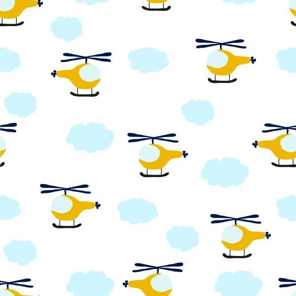 Behang Sprookjeshelikopters Met Wolken - Afbeelding 2