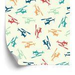 Behang Kleurrijke Helikopters