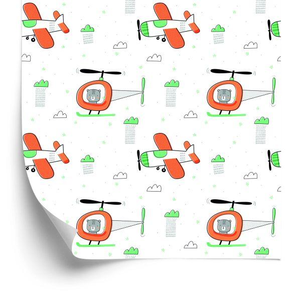Behang Teddyberen In Helikopters