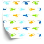 Behang Kleurrijke Minimalistische Helikopters