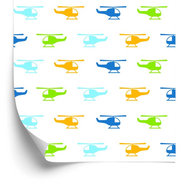 Behang Kleurrijke Minimalistische Helikopters
