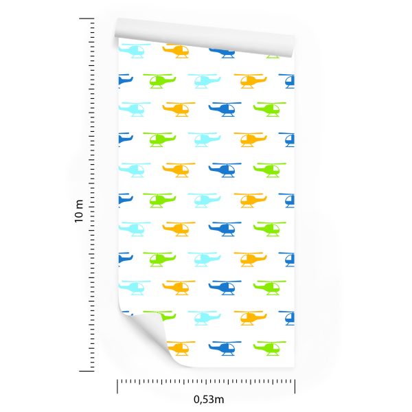 Behang Kleurrijke Minimalistische Helikopters - Afbeelding 8